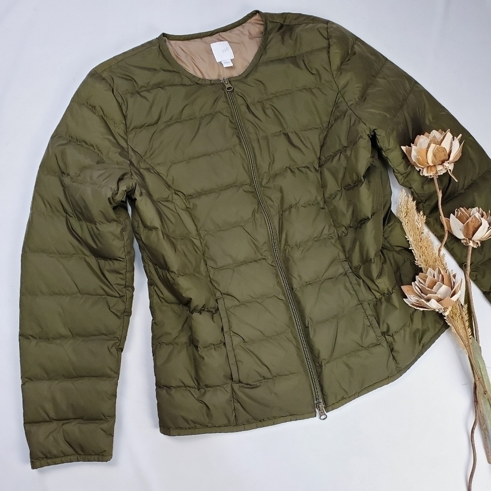 J. Jill Green Light Goose Down Puffer Jacket S - Picture 7 of 13